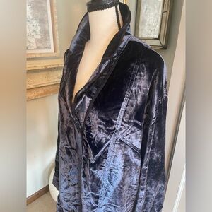 We The Free Velvet Top in Deep Rich Blue